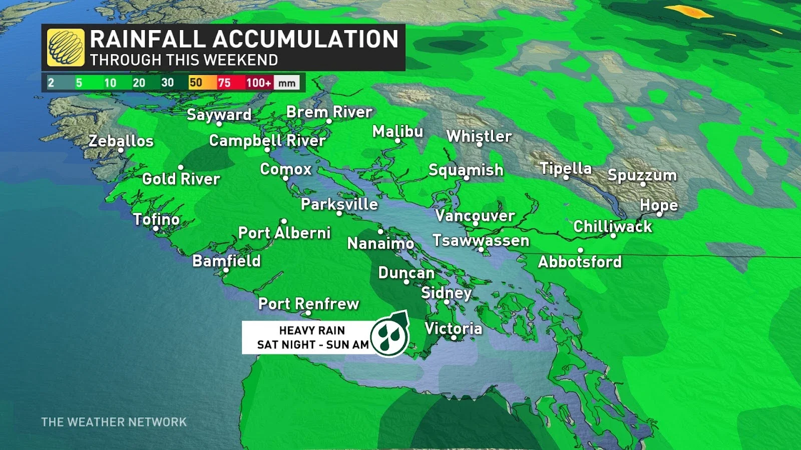 BC rainfall forecast totals Aug 16 2024