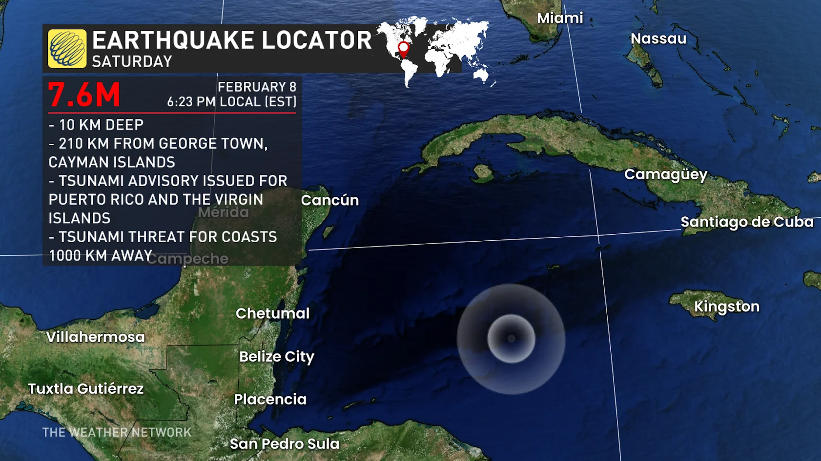 Feb. 8, 2025, Caribbean Sea earthquake - Baron