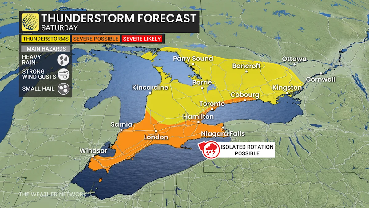Severe thunderstorm risk moves into southern Ontario Saturday - The ...
