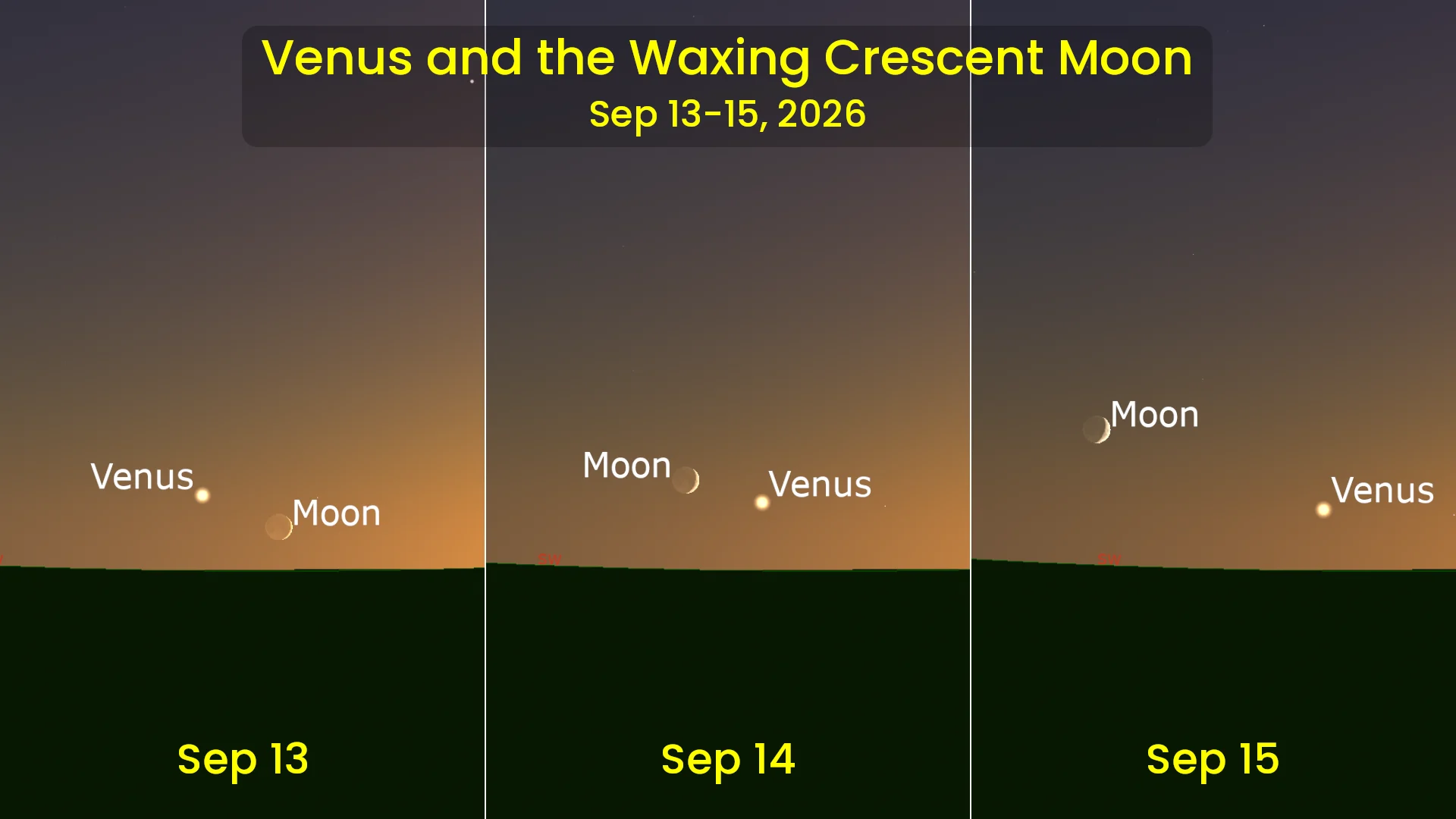 Sep 13-15 2026 Moon and Venus
