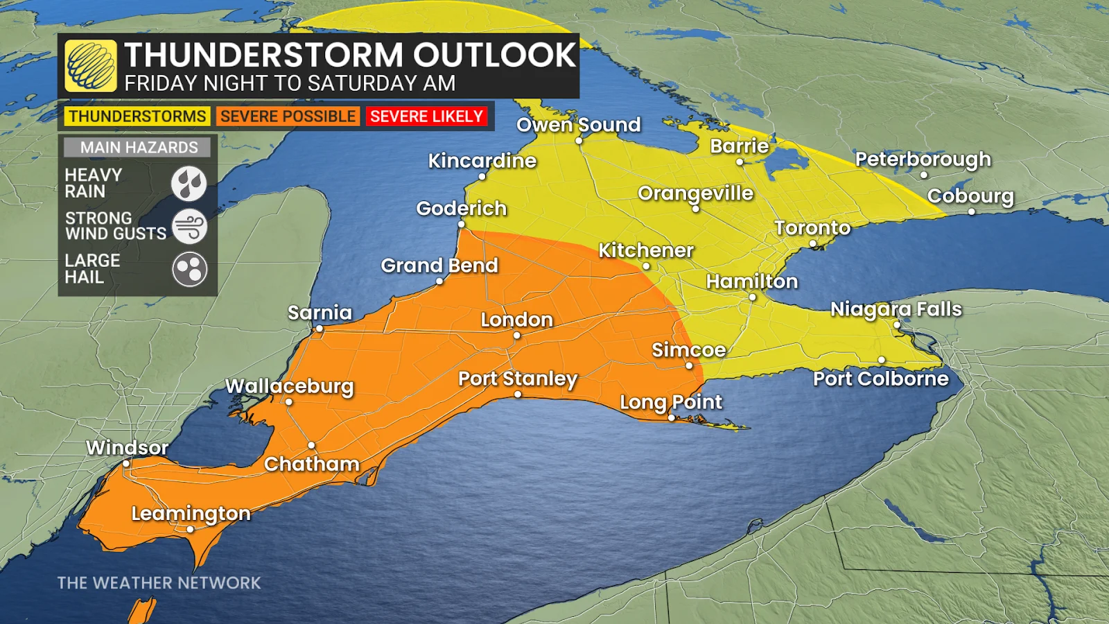 Thunderstorm outlook Friday night to Saturday AM