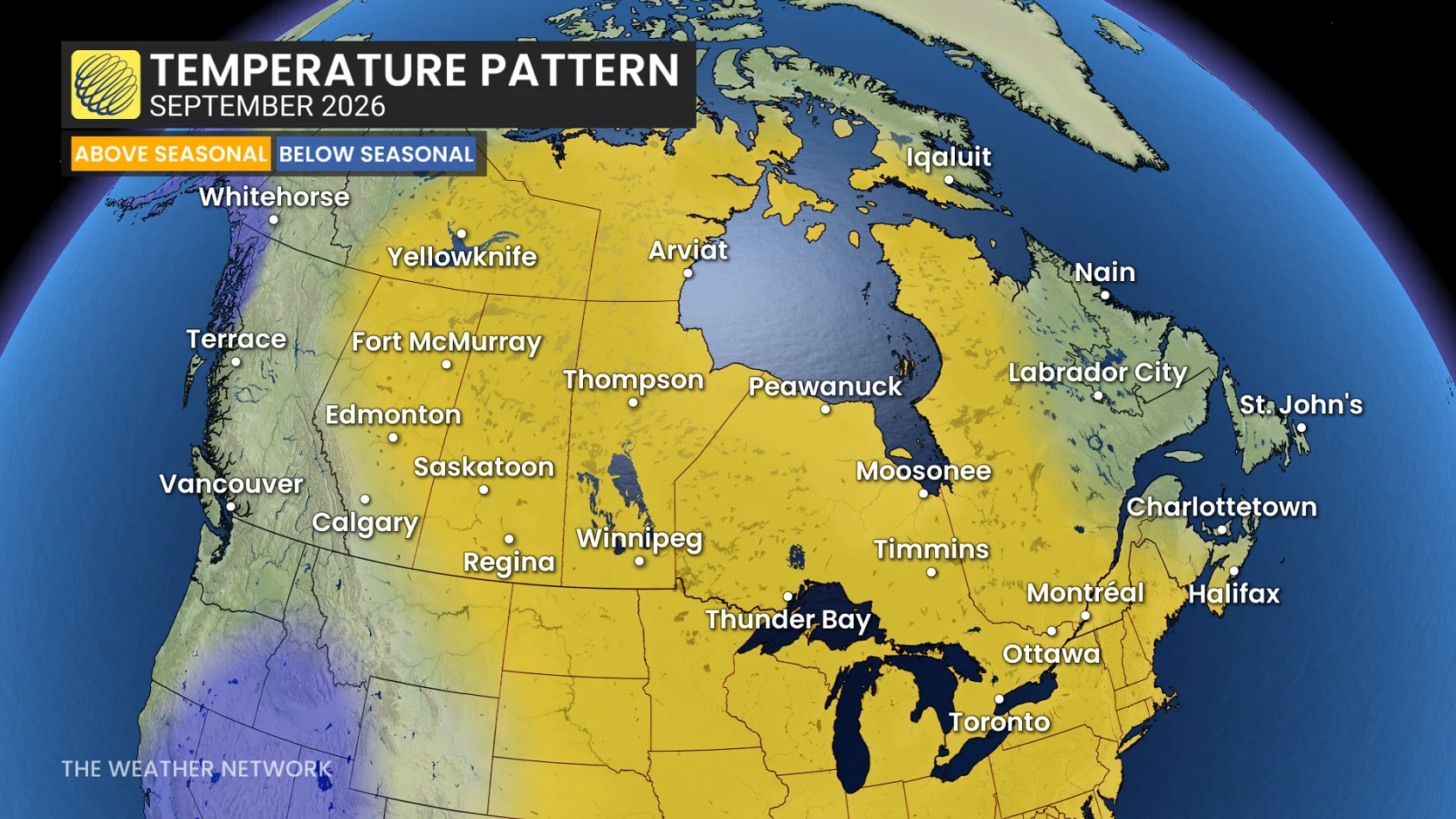 September 2026 Temperature Pattern Outlook