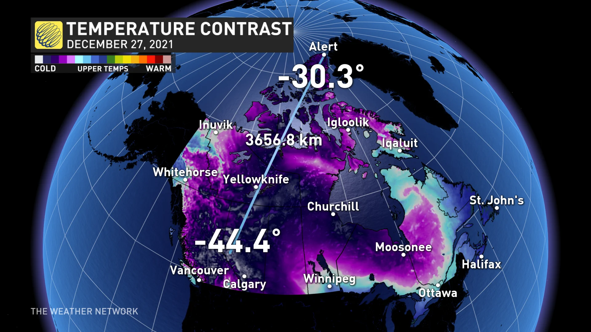B.C. temperature difference