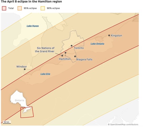 Place to be in Ontario for the total solar eclipse? The Hamilton