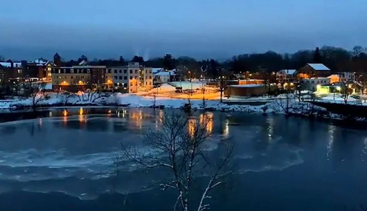 VIDEO: Floating ice disk returns and delights residents in Maine
