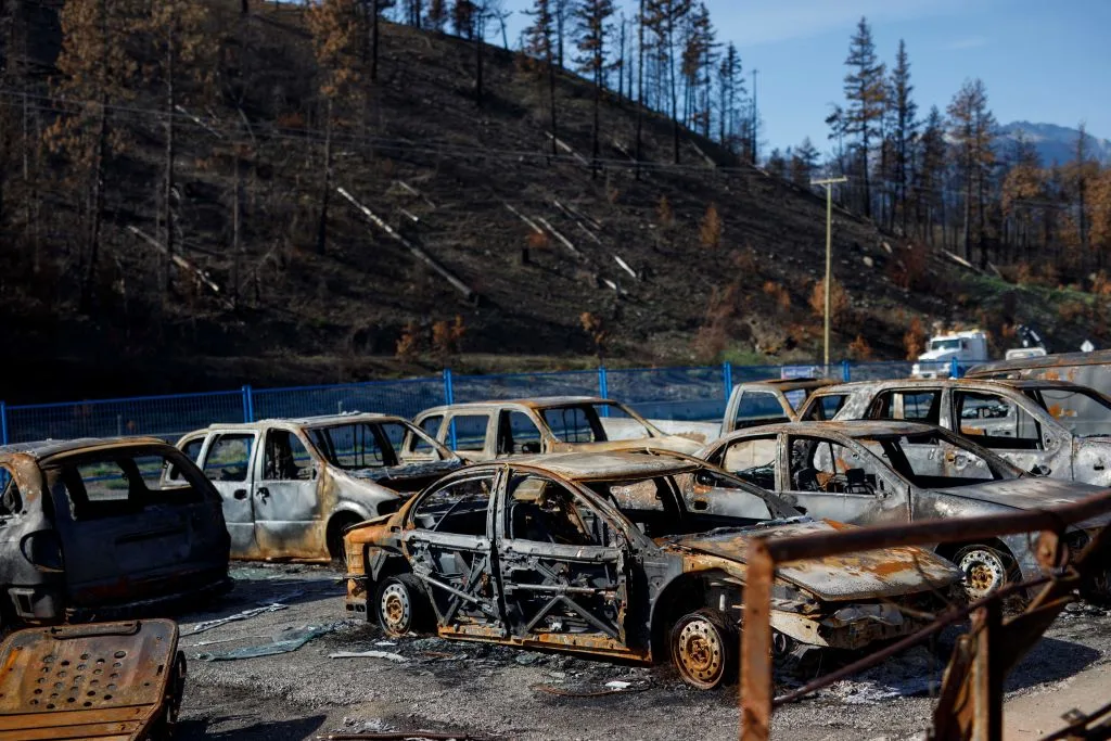 Devastation from wildfires in Lytton, British Columbia, on September 1, 2021. (Cole Burston/AFP via Getty Images)