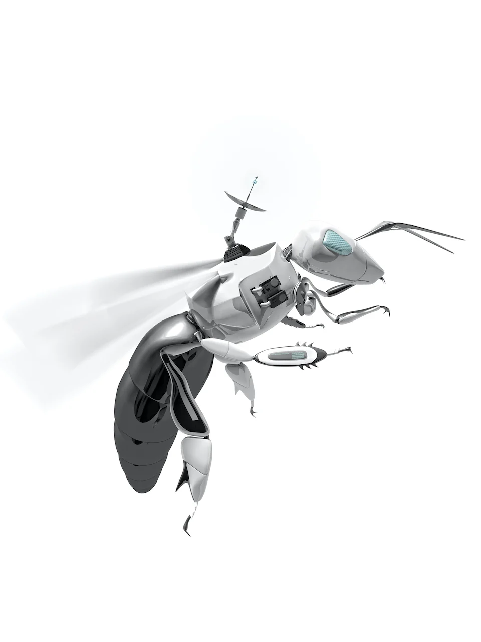 Illustration of robotic, futuristic bee/Getty Images-149051838