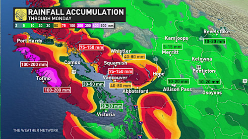 Feisty B.C. Storm Threatens 100+ Mm Of Rain Through The Weekend - The ...