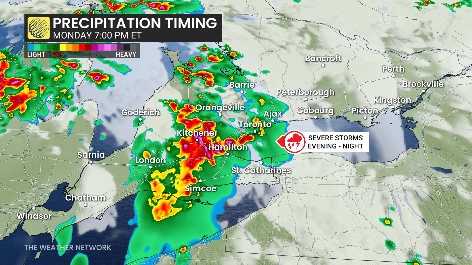 Ontario, Rain, Storm, Monday, July 27, 2026. (The Weather Network)