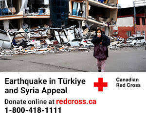 Earthquake in Türkiye & Syria Appeal. Please donate to the Red Cross, supported by The Weather Network