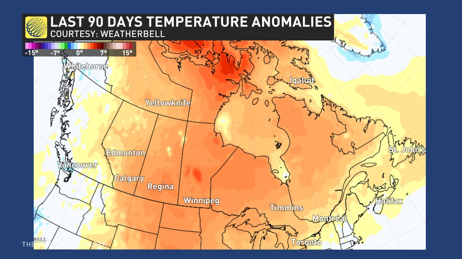 90 Day Temperature Anomalies