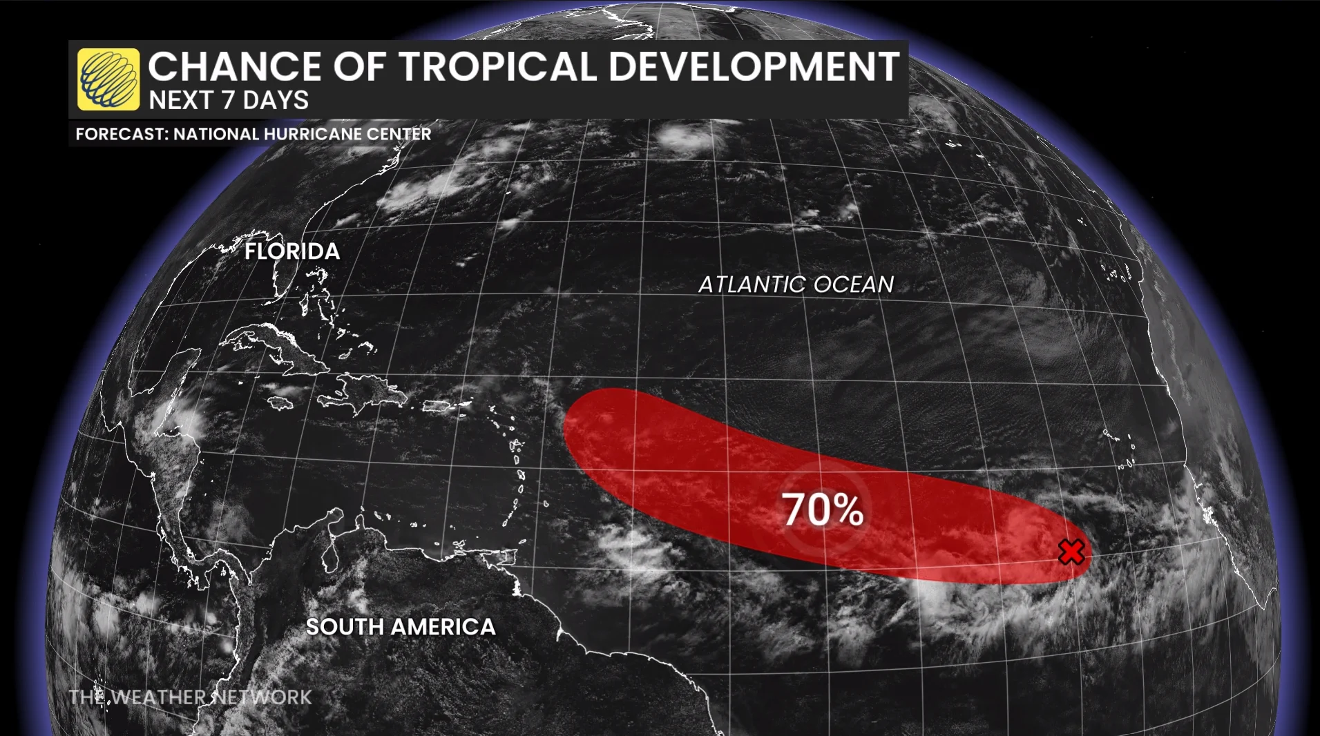 Atlantic chance of development in the next seven days (Aug. 11)