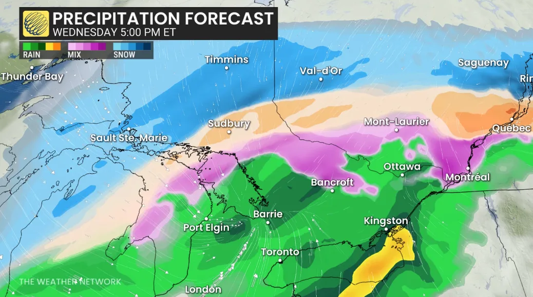 Baron - Wednesday 5 pm precipitation Ontario - Mar 11