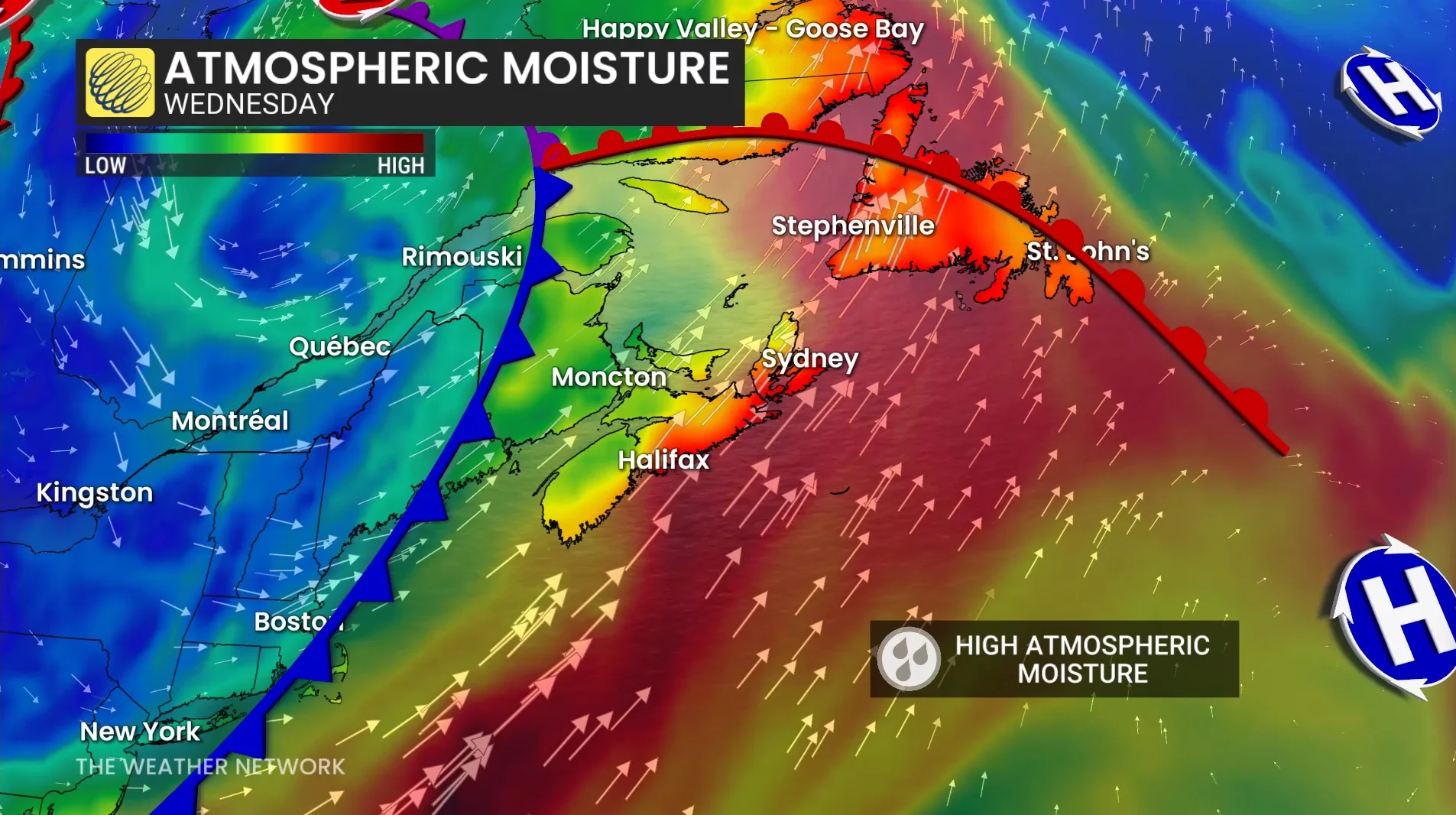 Baron - Atlantic atmospheric moisture Wednesday - July 22
