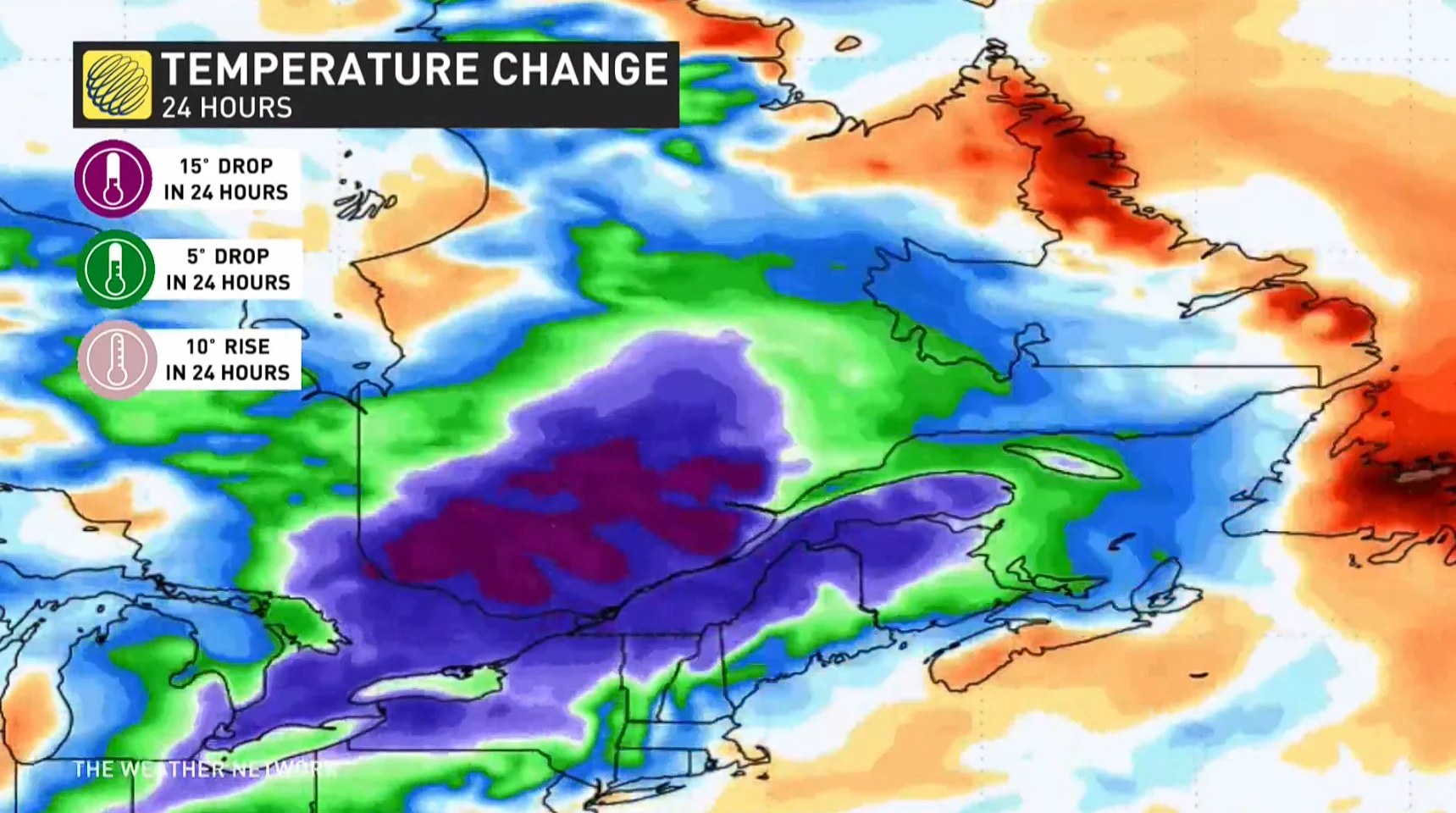 east temp change