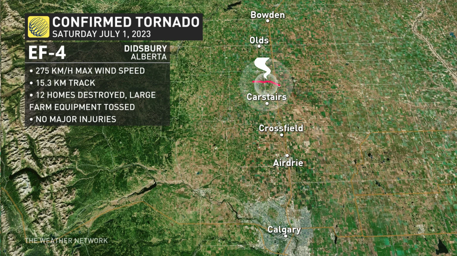 THE WEATHER NETWORK: Alberta Canada Day tornado rated EF4