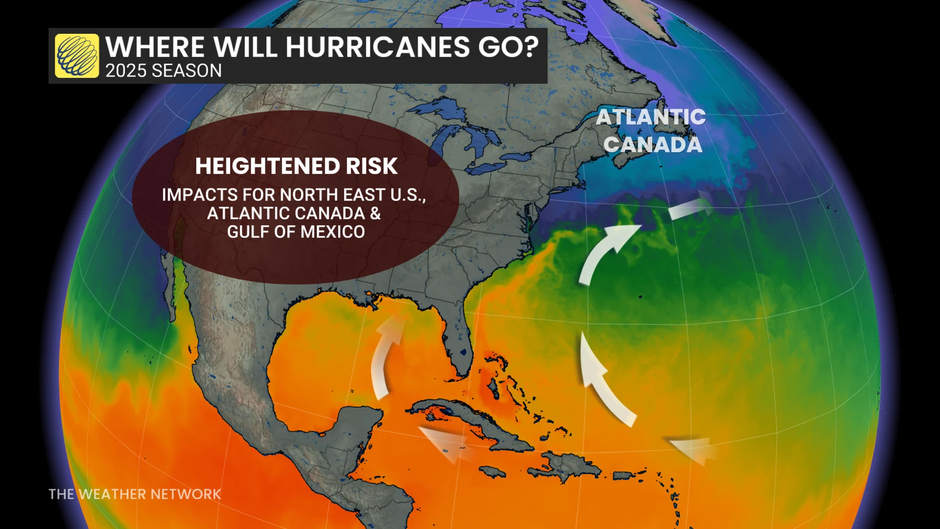 Atlantic hurricane season potential paths 2025