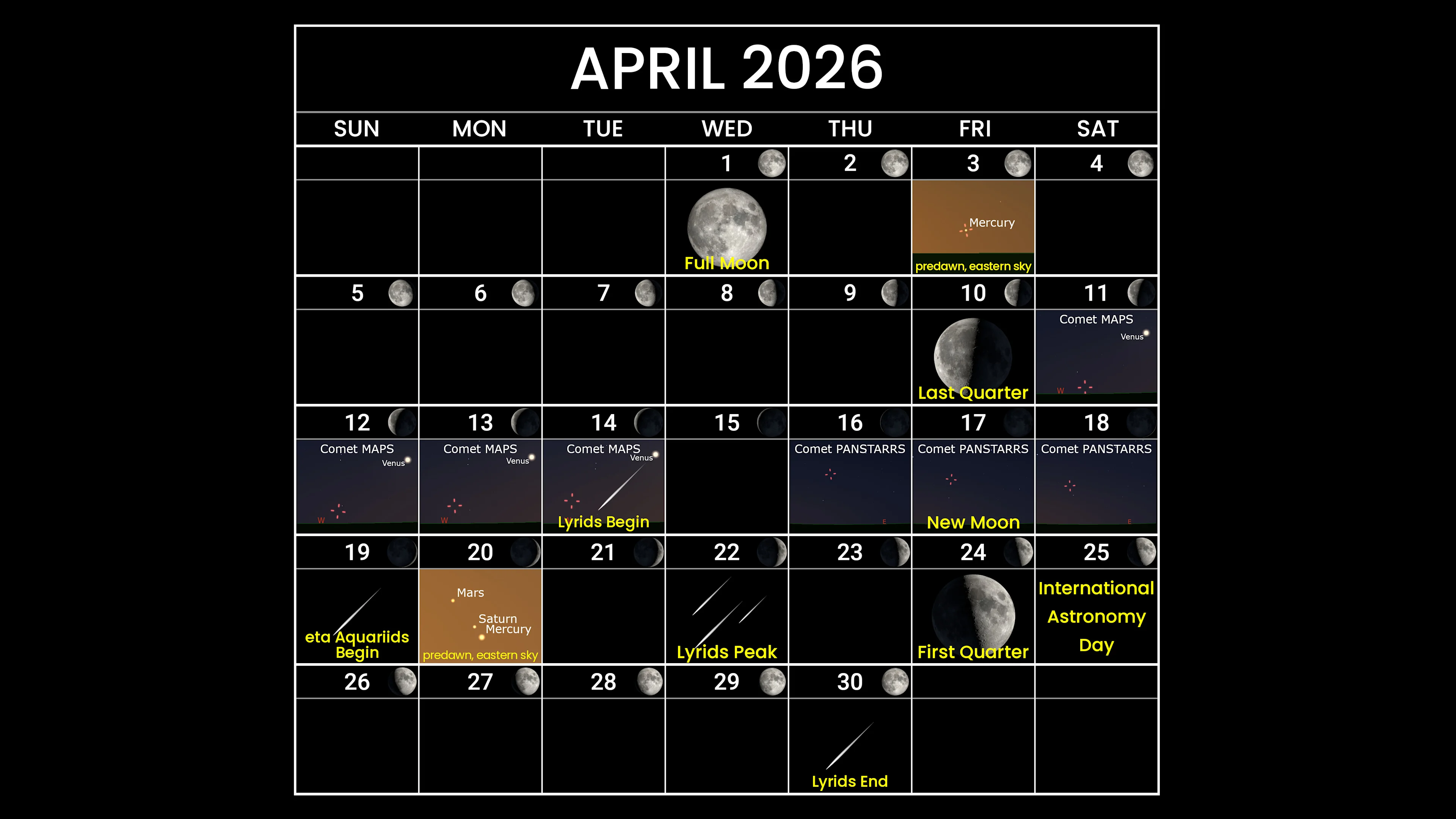 Astronomy Calendar - April 2026
