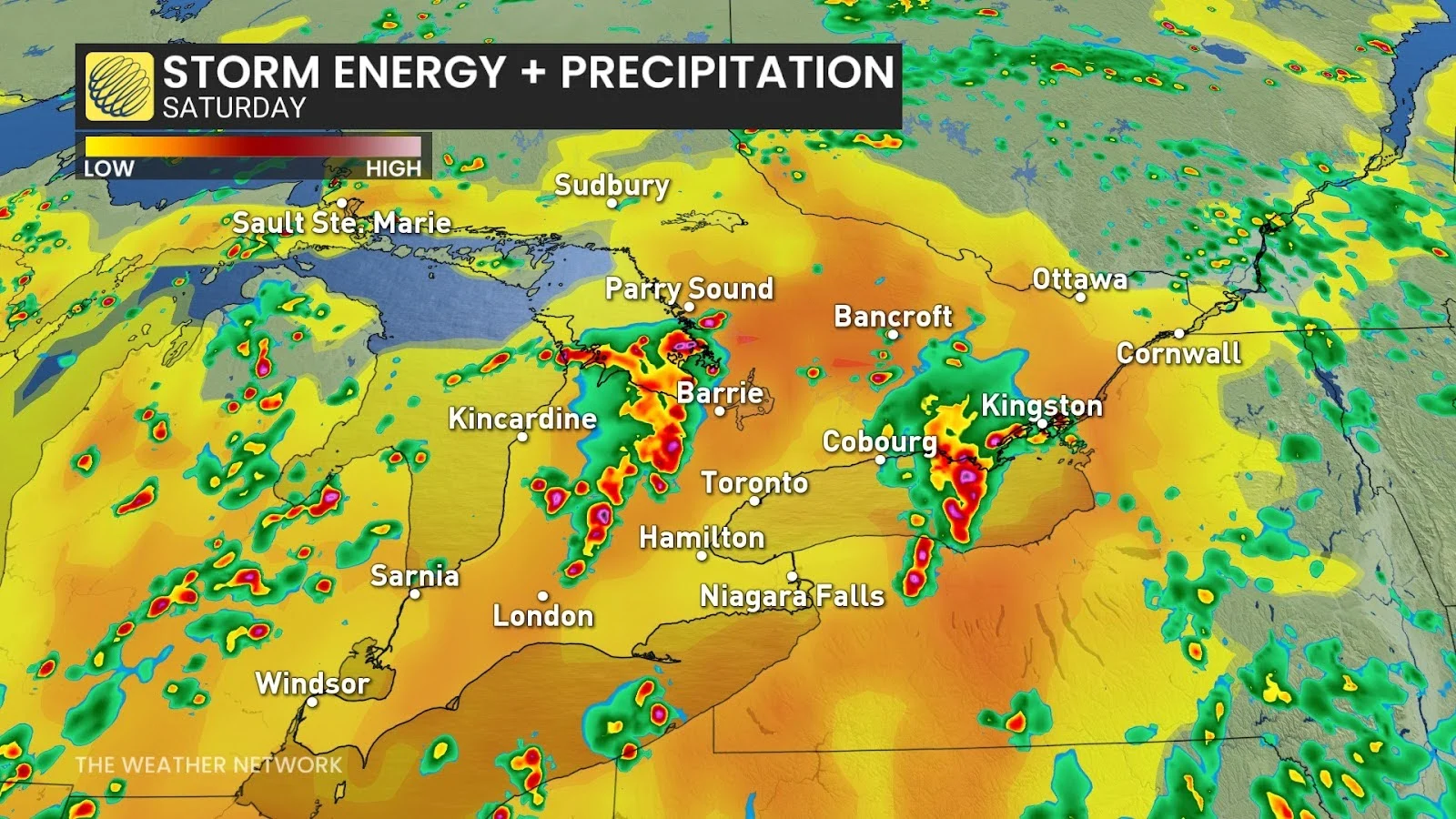 Southern Ontario Saturday storm energy Aug 17 2024