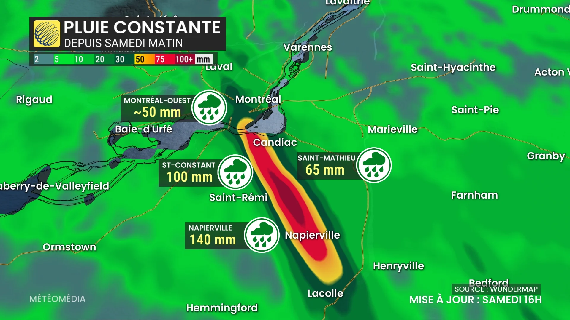 Veilles et alertes d'orages violents émises dans le sud du Québec