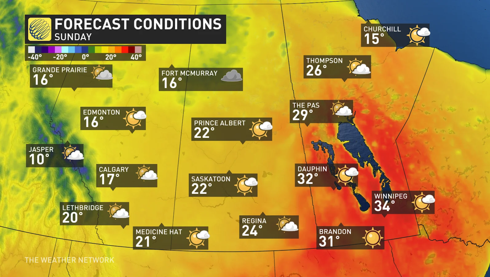 Prairies, Storm, Wildfire, Fire, Manitoba, Saskatchewan, BC, Canada, Hot, Smoke, May 31, 2025. (The Weather Network)