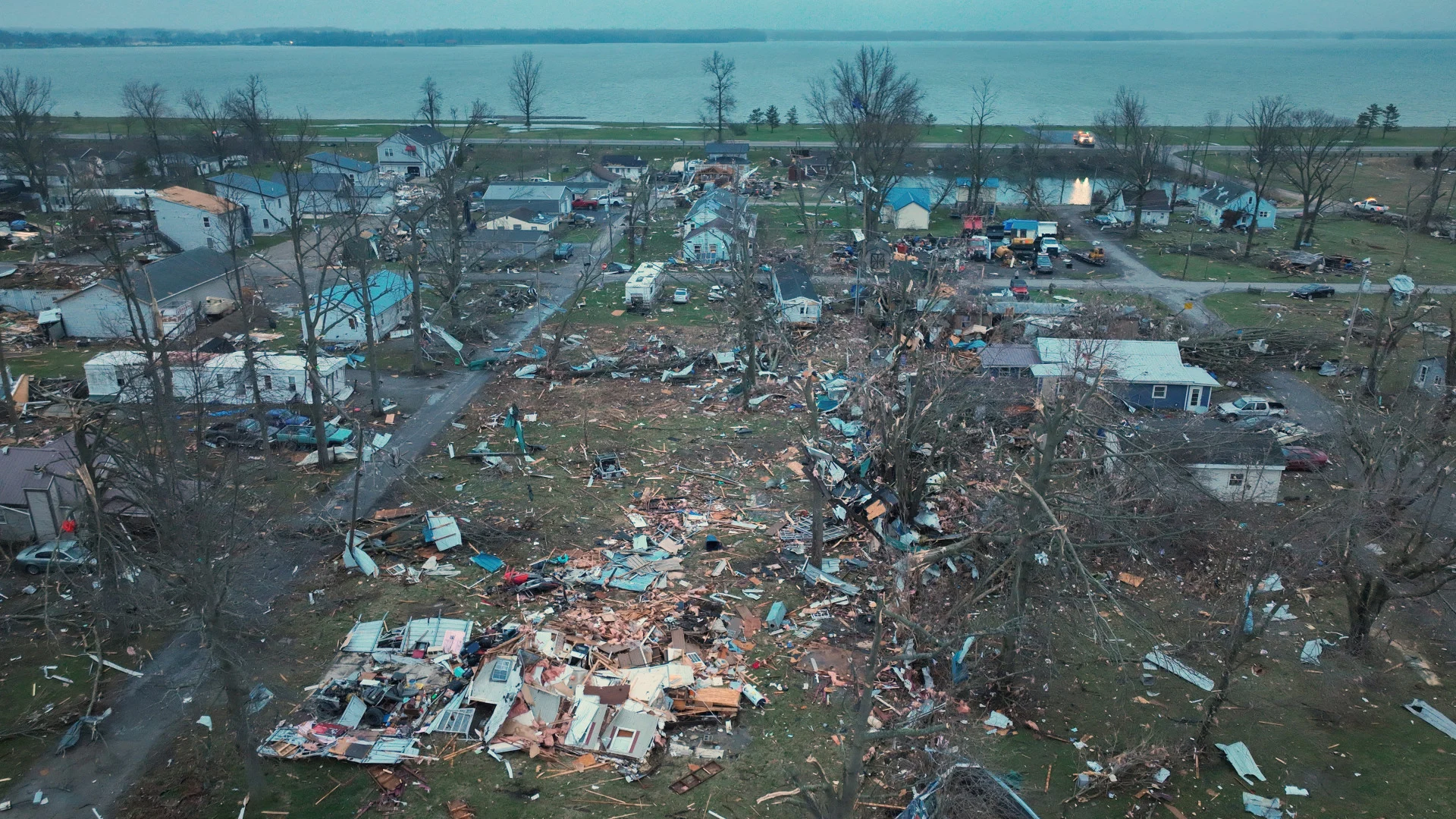 Reuters: Damage from tornadoes is revealed in the morning light after tornadoes ripped through the Indian Lake area of Logan County, Ohio, U.S., March 15, 2024. Doral Chenoweth/The Columbus Dispatch/USA TODAY NETWORK via REUTERS