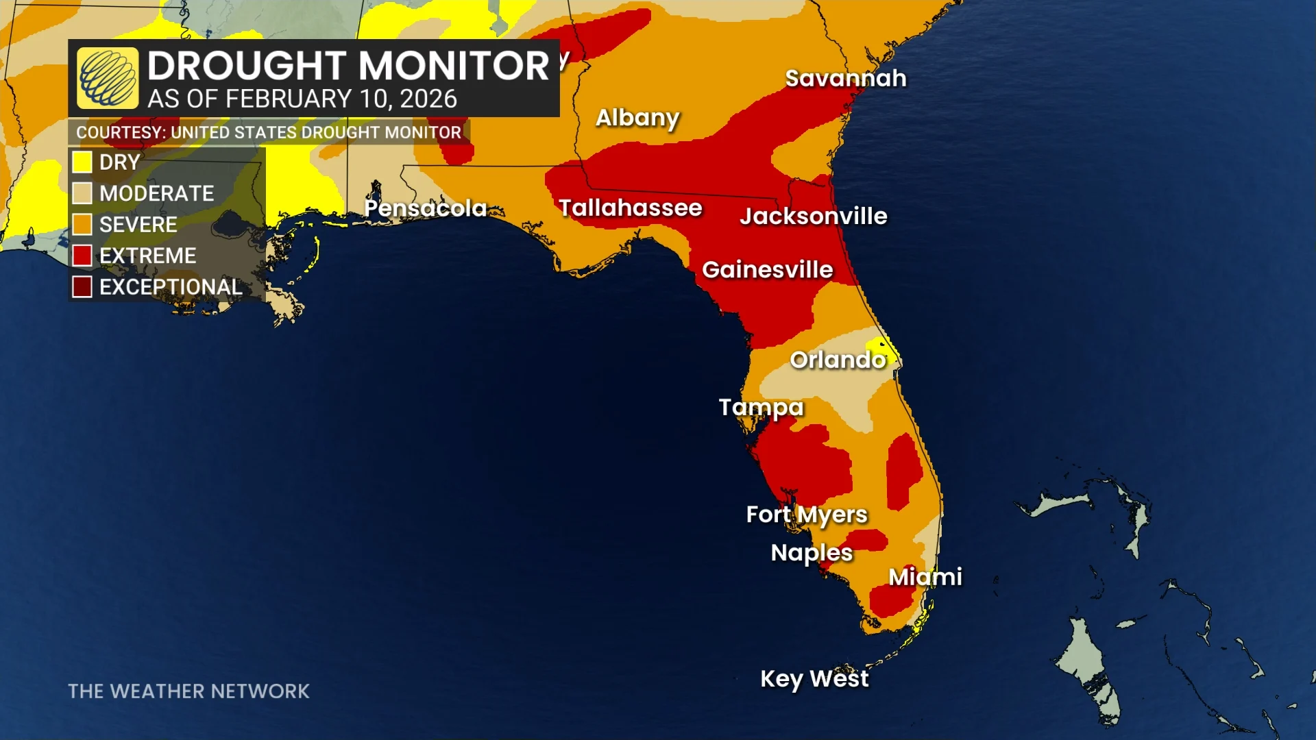 US Drought Monitor February 10 2026