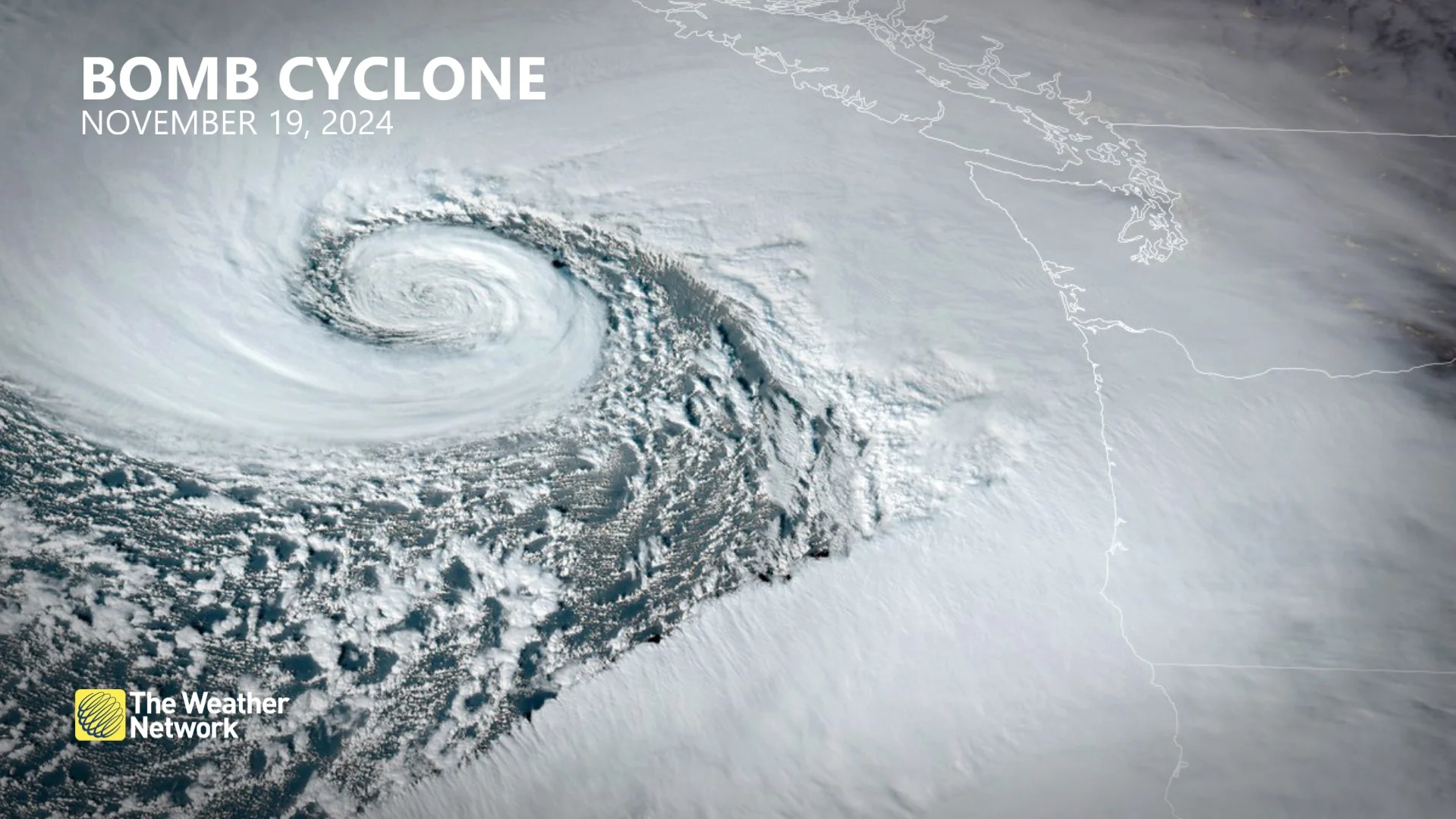 B.C. bomb cyclone satellite imagery Nov. 19 /RAMMB/CIRA/NOAA