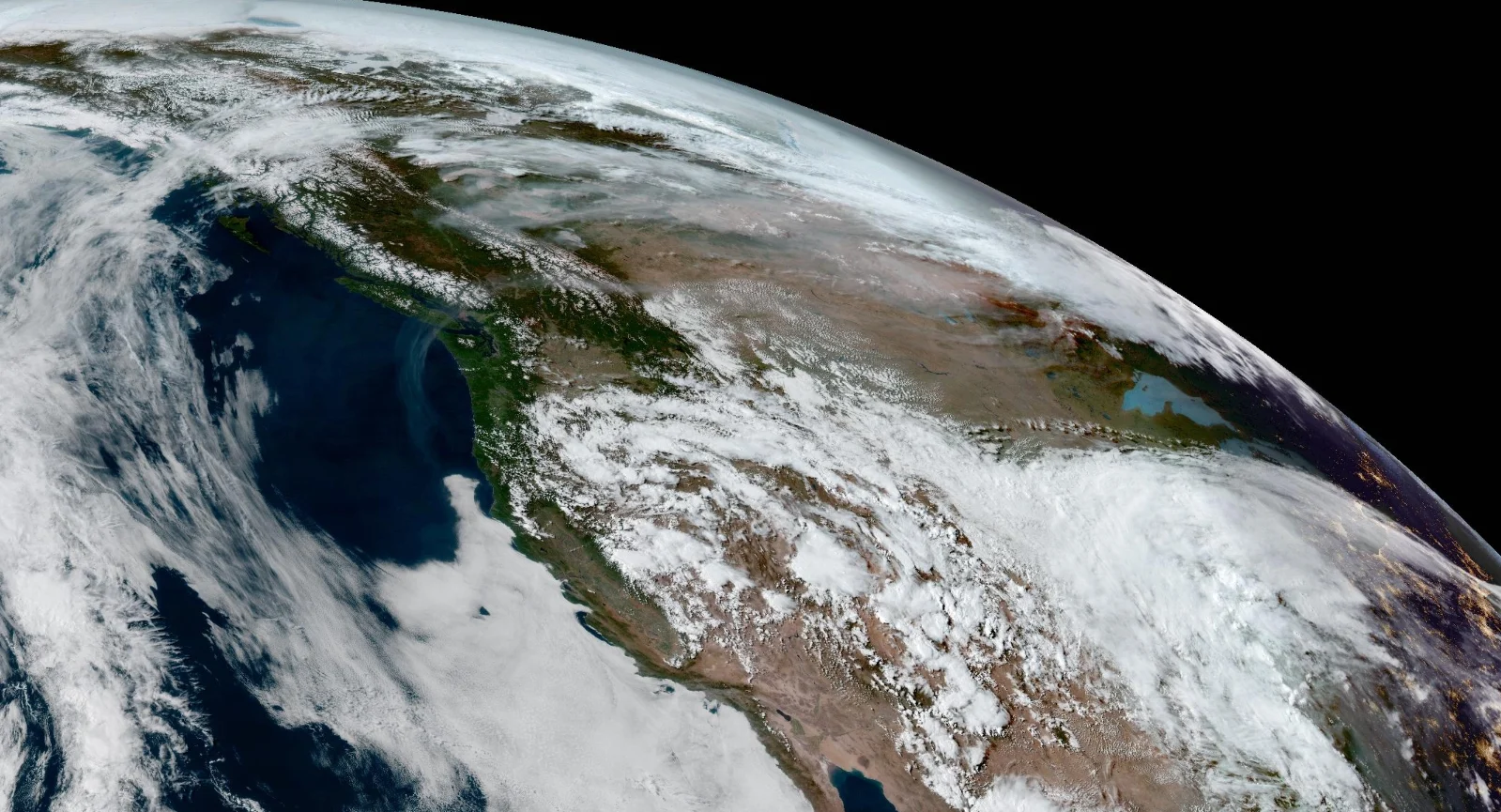 (NOAA) GOES-West view of wildfire smoke May 14 2023