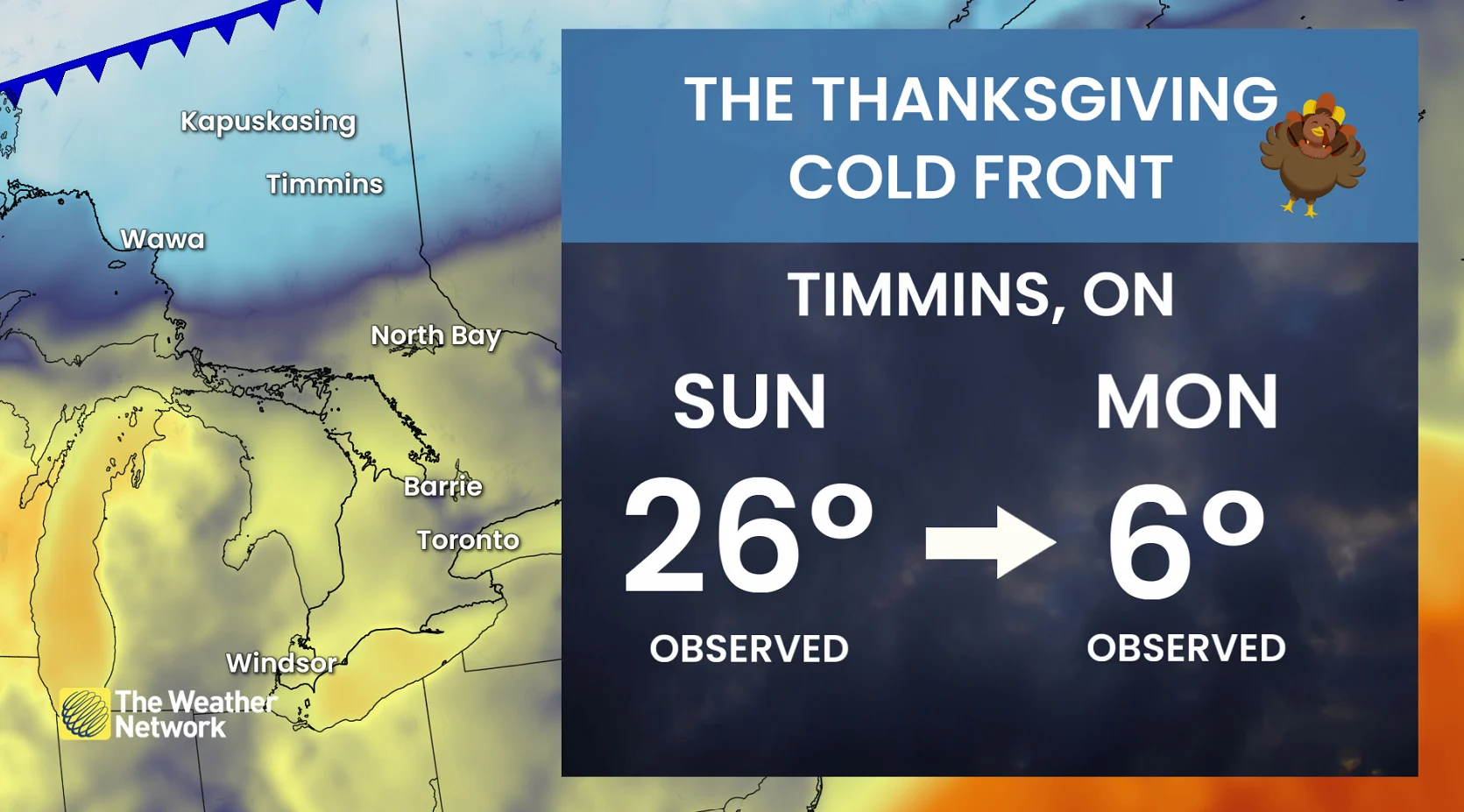 Thanksgiving cold front 2026