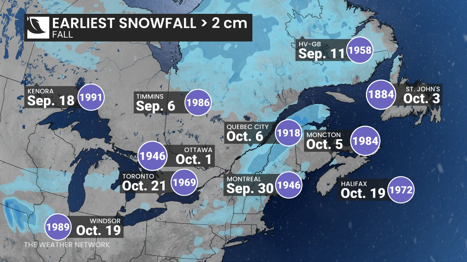 East Earliest Snowfall Over 2 CM