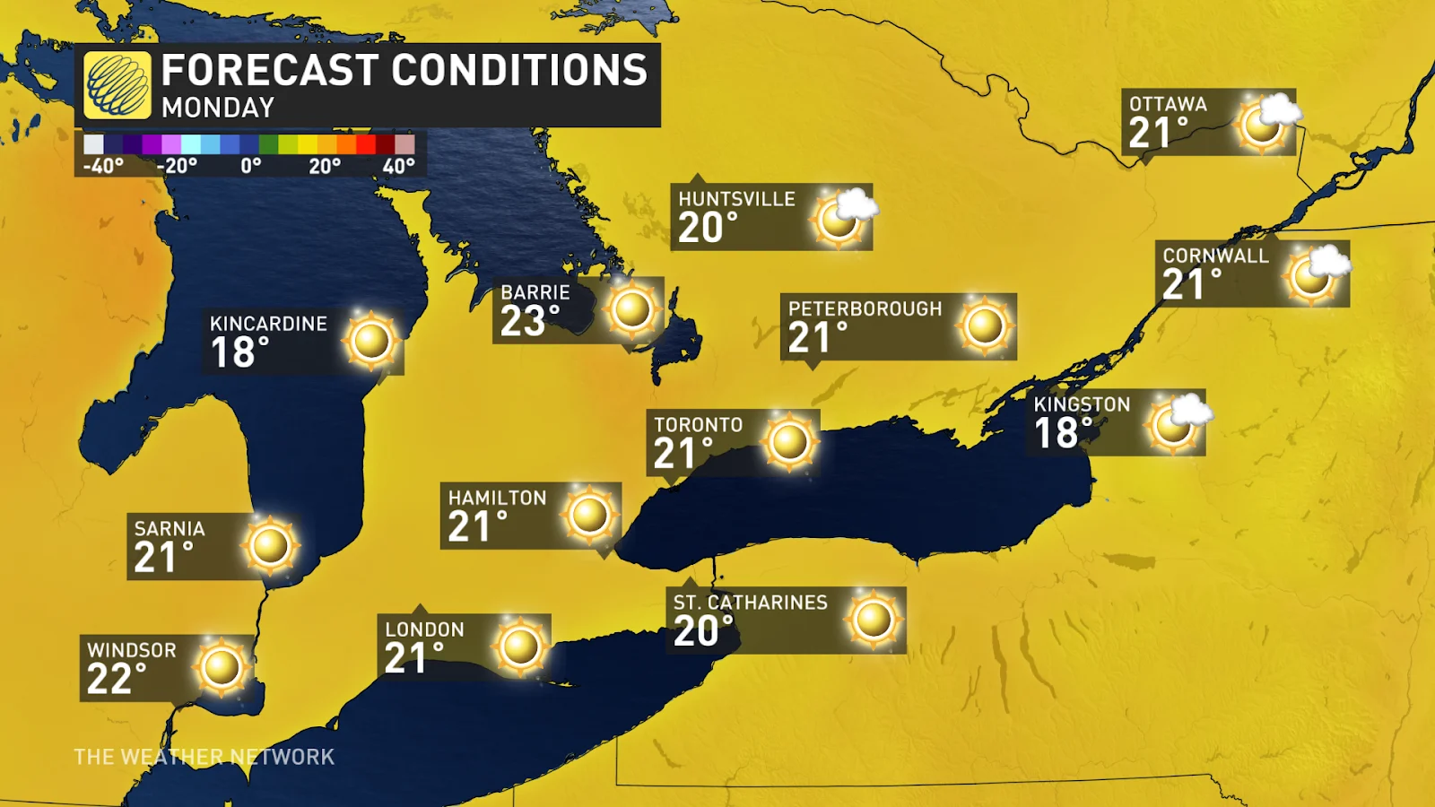 Southern Ontario Monday forecast conditions - Oct .16, 2024