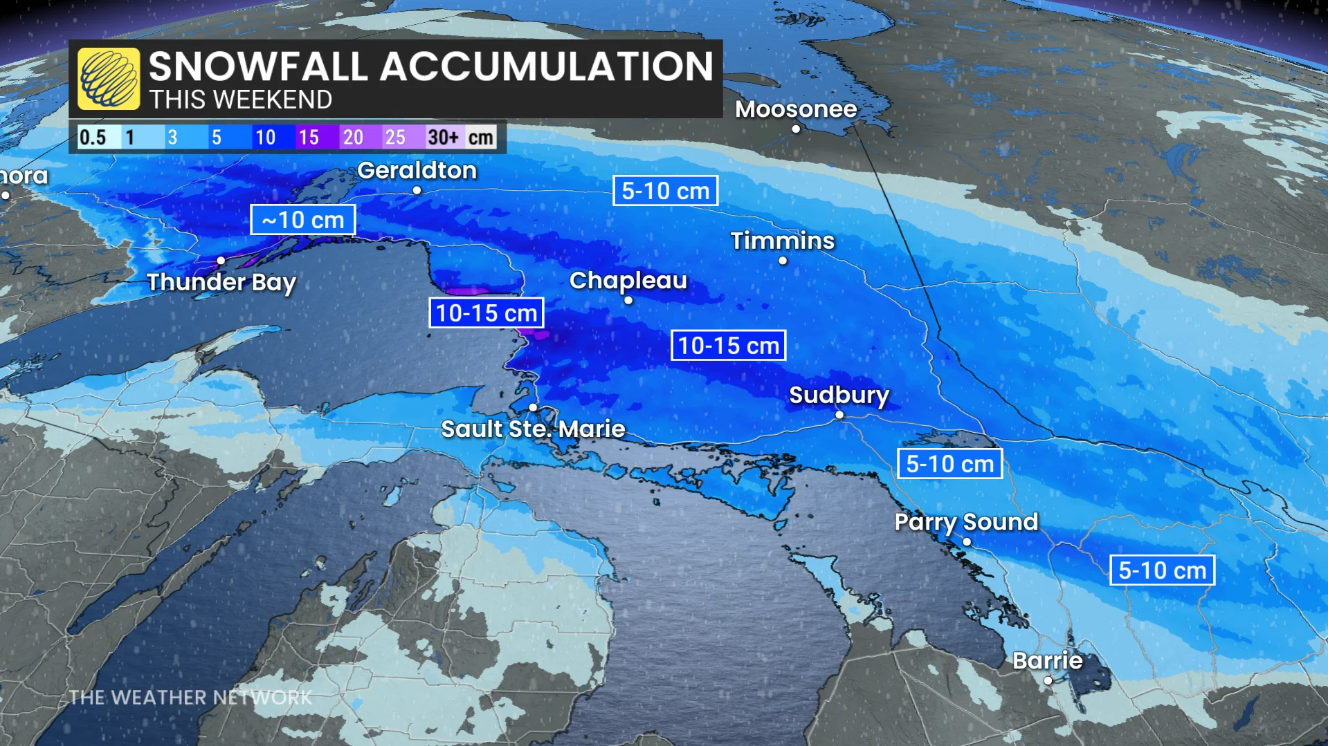 Ontario snowfall outlook this weekend
