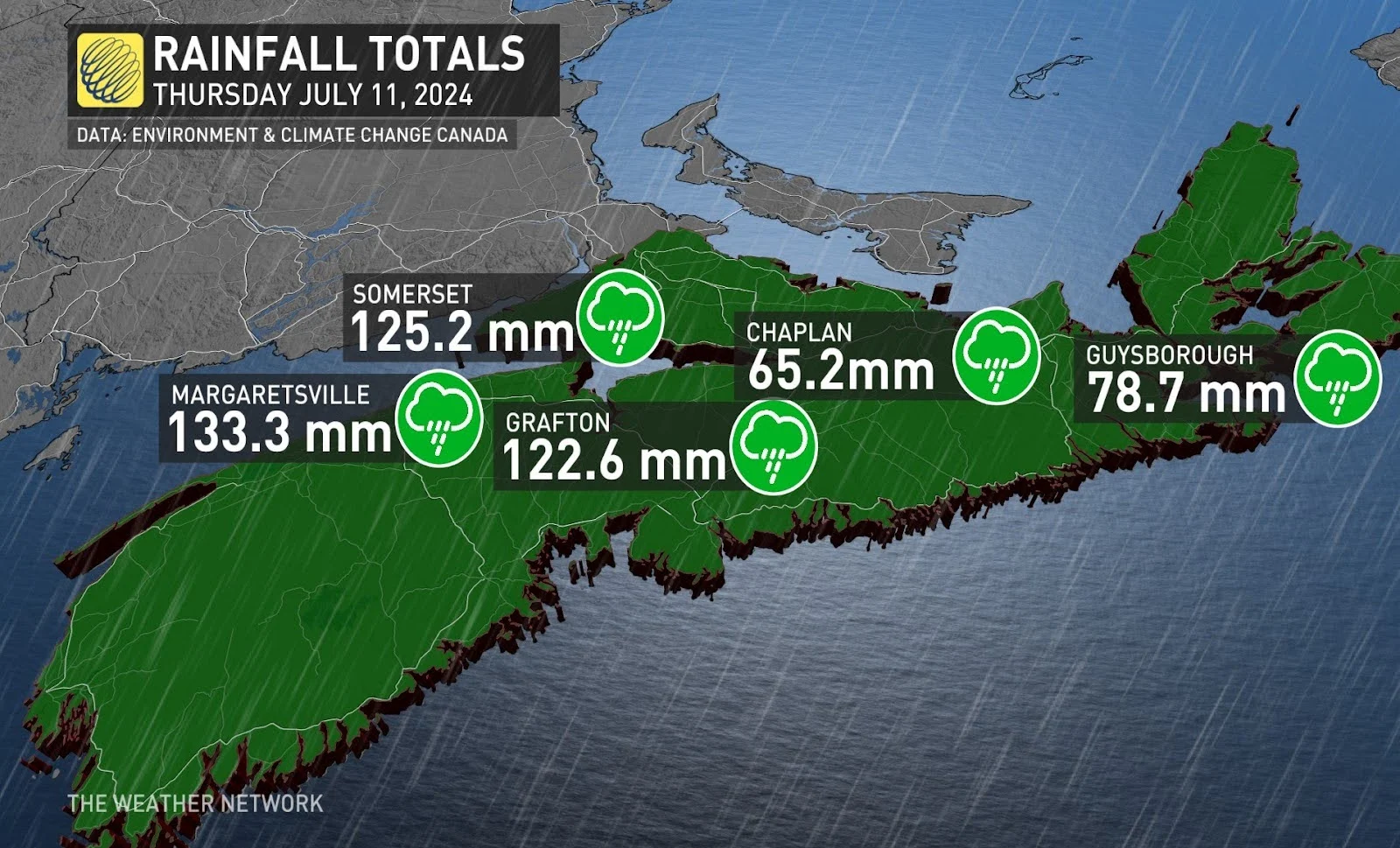 Nova Scotia rainfall July 11 2024