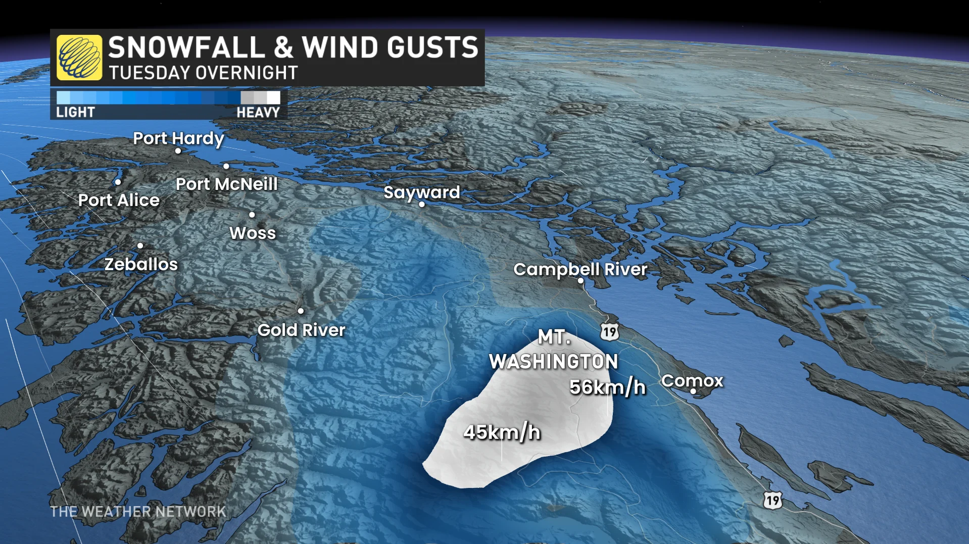 B.C. snowfall and wind forecast Tuesday night_Nov. 19