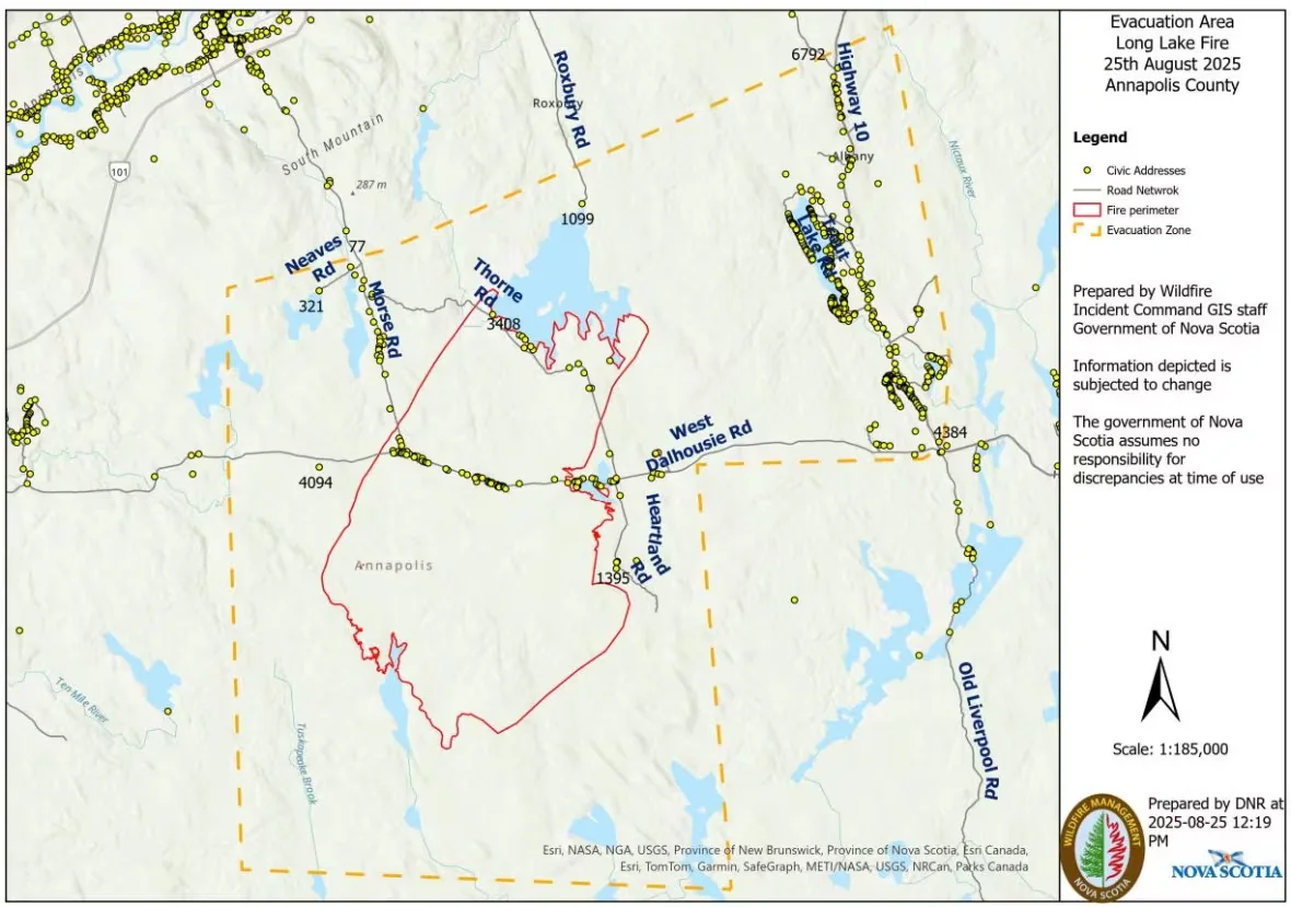 evacuation-zone-nova-scotia-wildfire-annapolis-county-aug-25-2025/Province of Nova Scotia via CBC