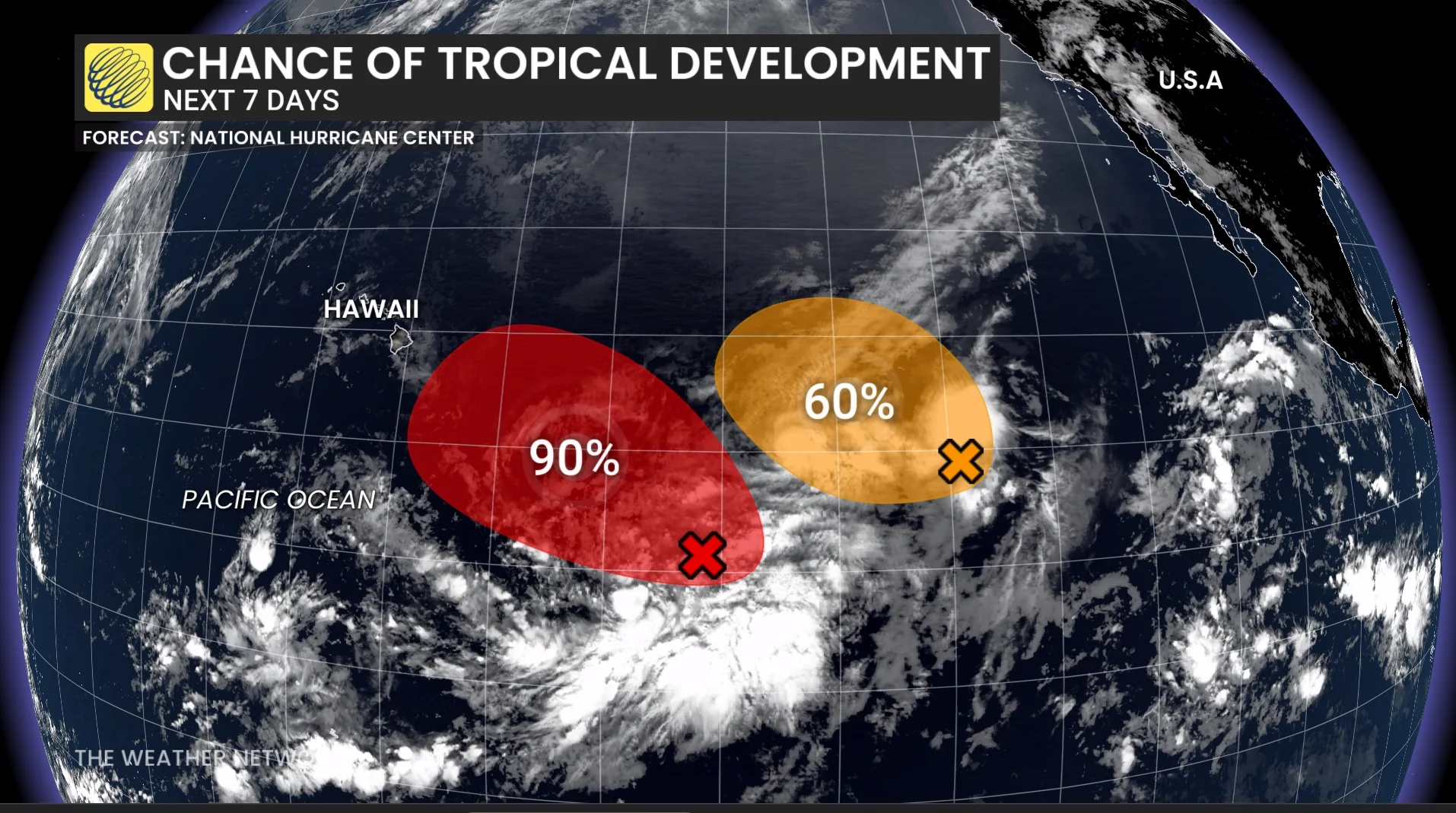 Pacific chance of development in the next seven days (Aug. 11)