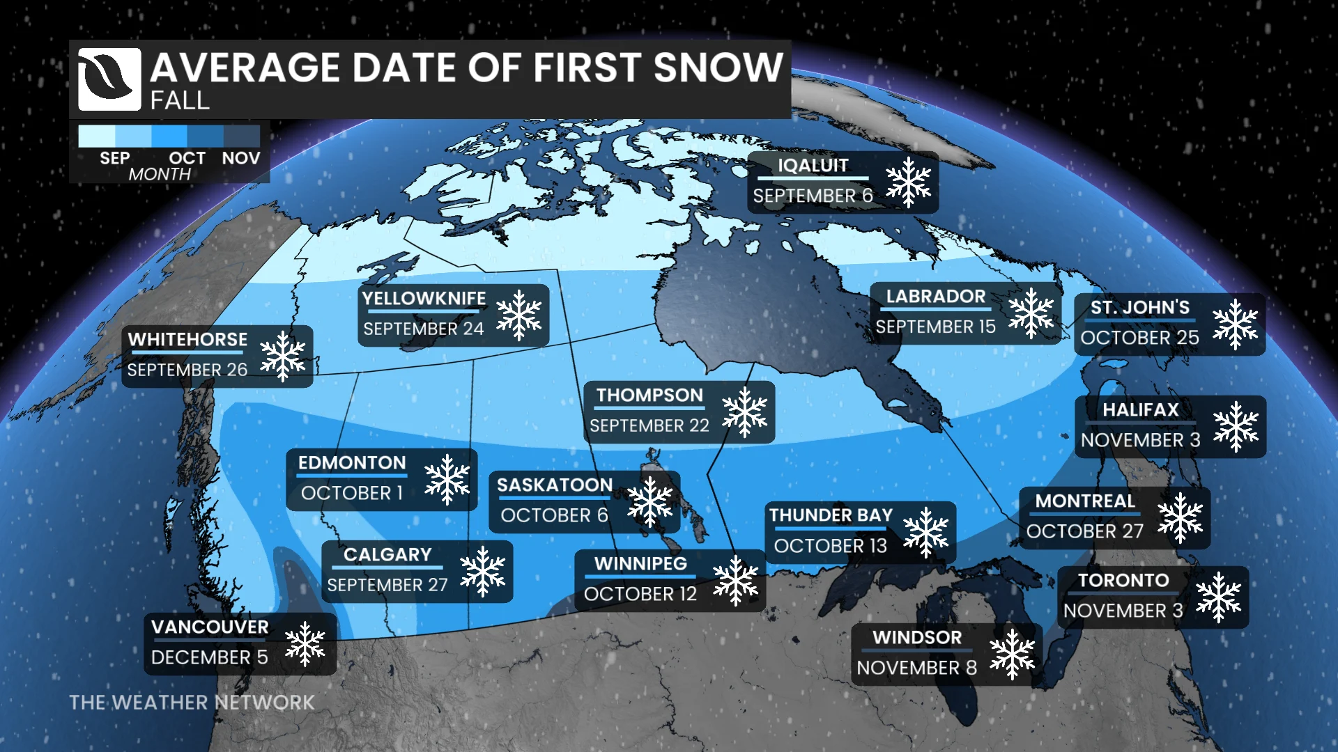 Fall Outlook 2026 - Average First Snow