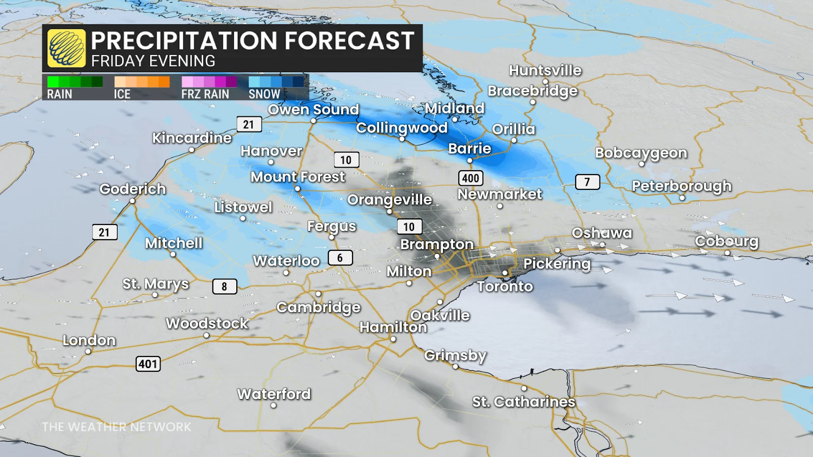 Southern Ontario, Storm, Wind, Snowfall, Snow, Cold. January 02, 2026. (The Weather Network)
