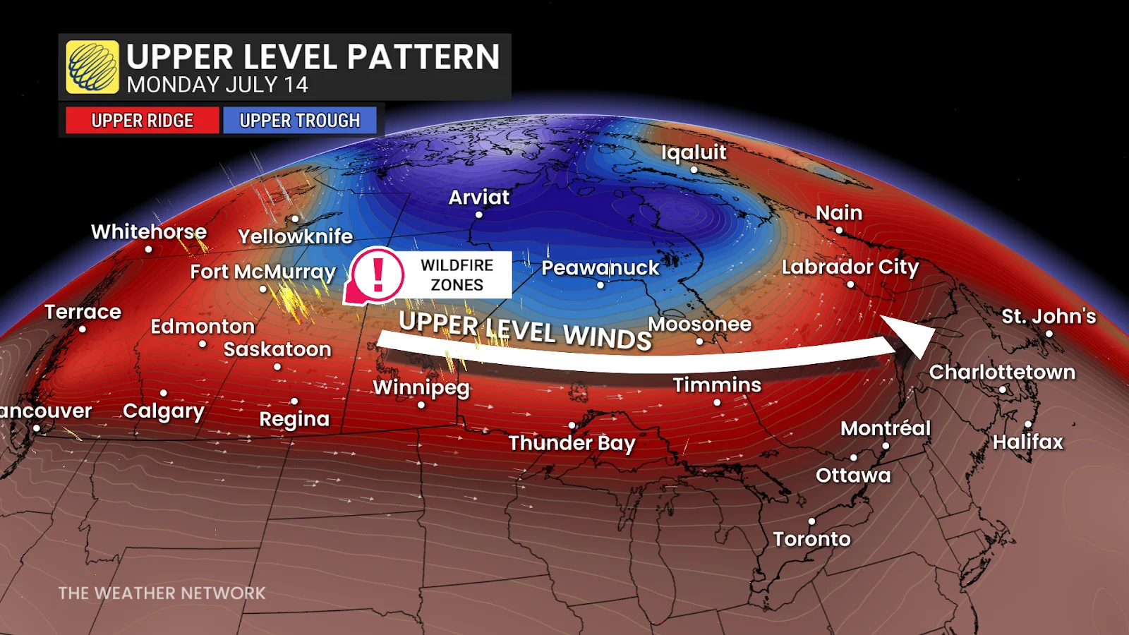 Upper Level Pattern July 13 2025