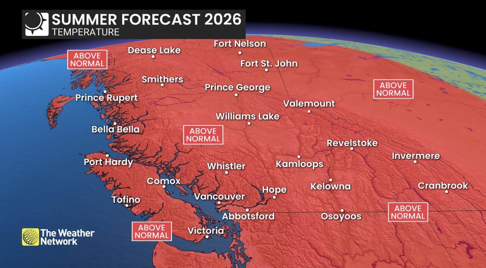 B.C. 2026 Summer Forecast: Temperatures