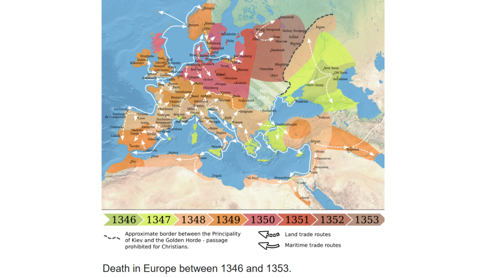 WIKIPEDIA - black death infections across Europe
