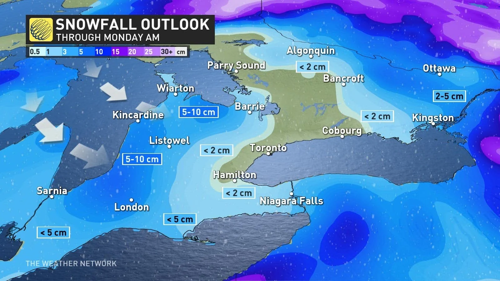 Ontario snow totals