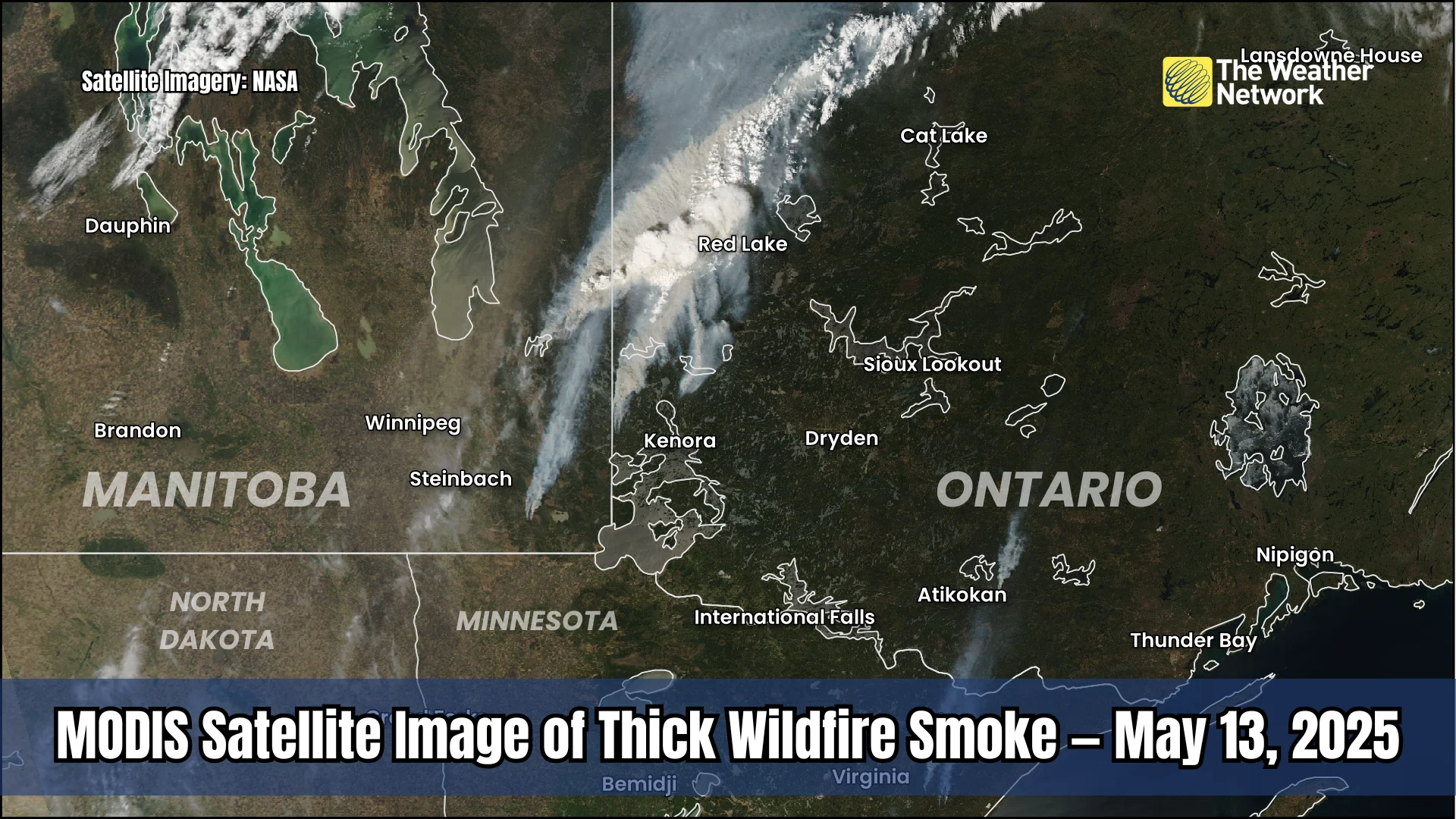 Satellites capture thick smoke pouring out of Canadian blazes - The