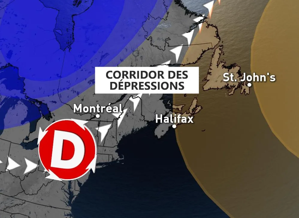 Un corridor de dépressions s'installe au Québec