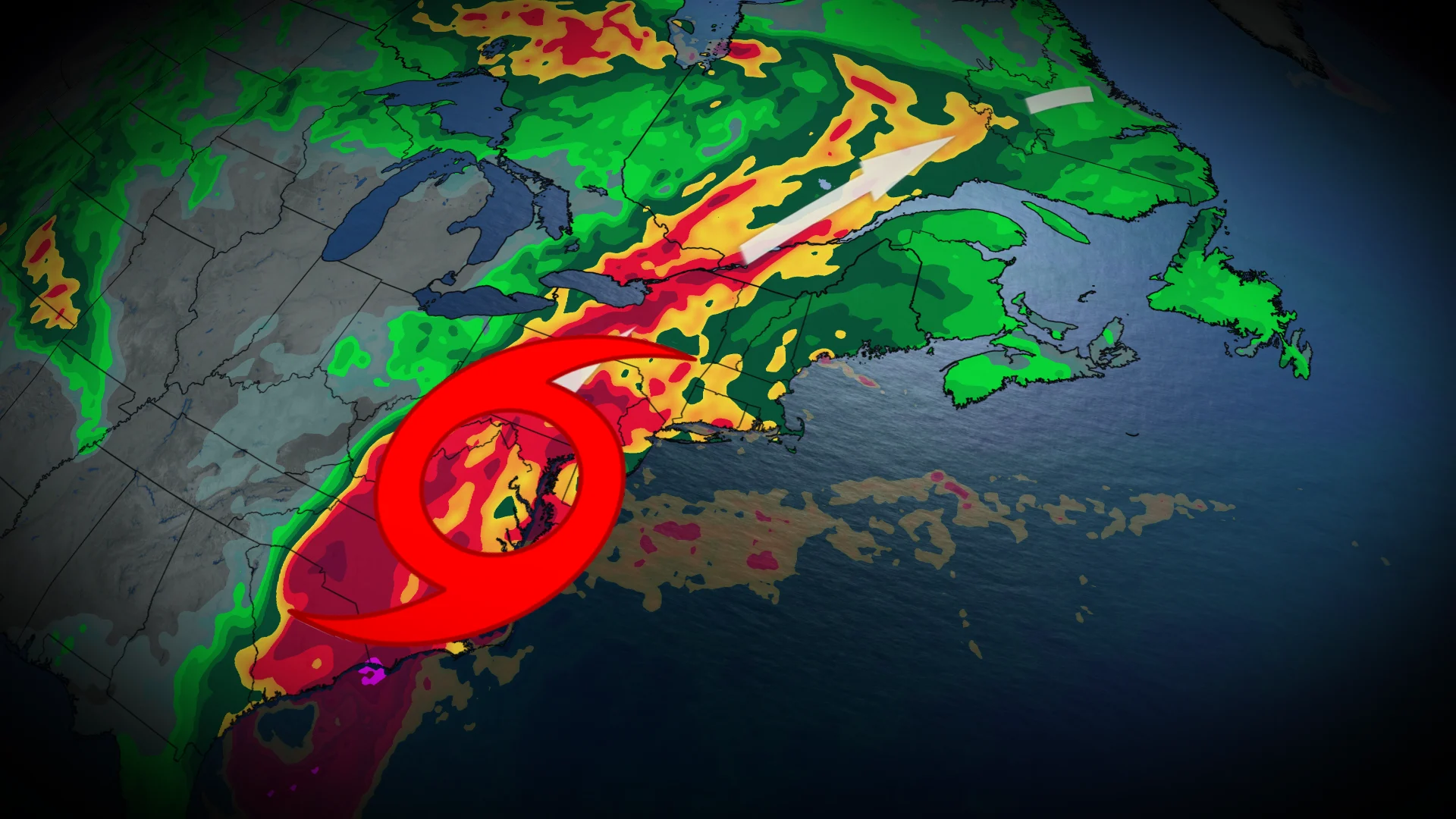 Debby's rainy impacts to be felt in Eastern Canada this weekend