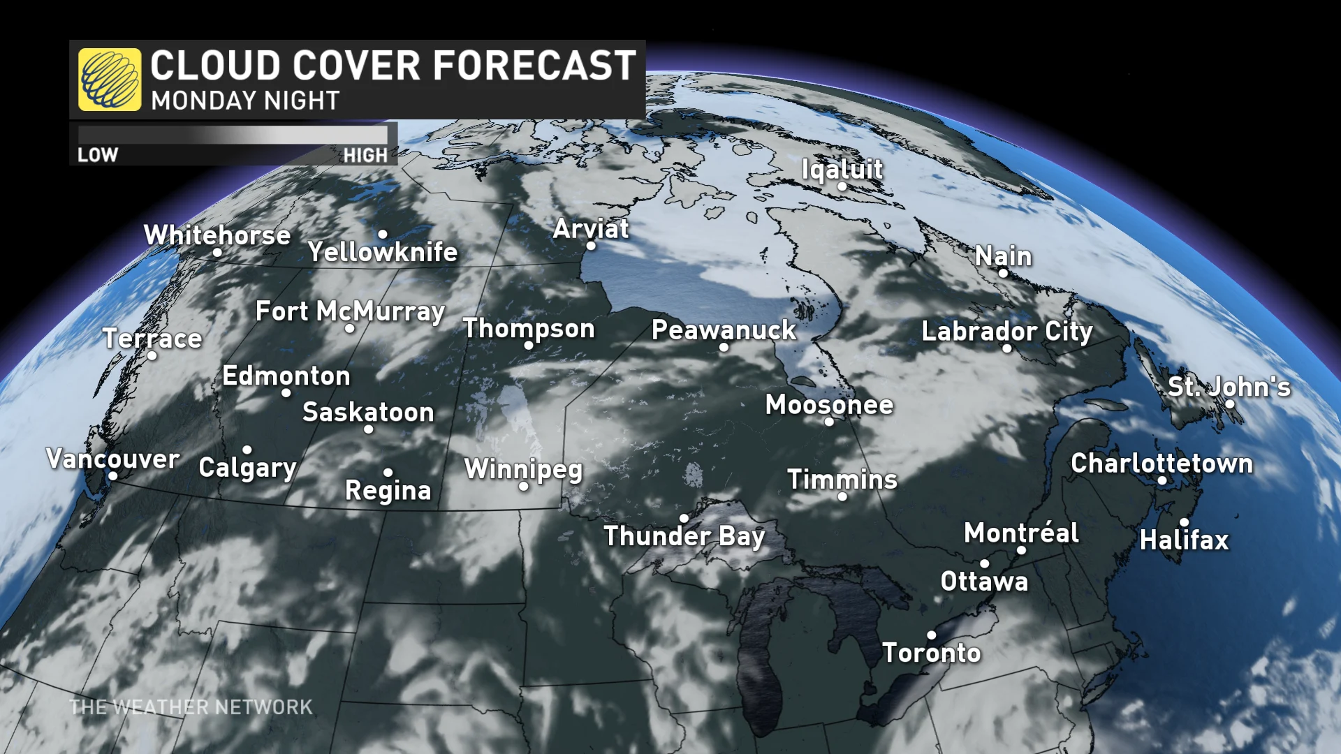 Canada's Cloud Cover Forecast September 17 2024 for the northern lights, aurora borealis