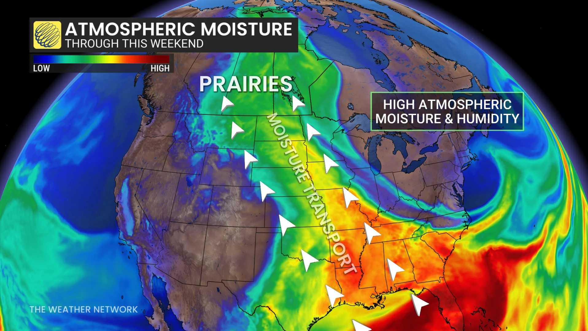 Prairies atmospheric moisture