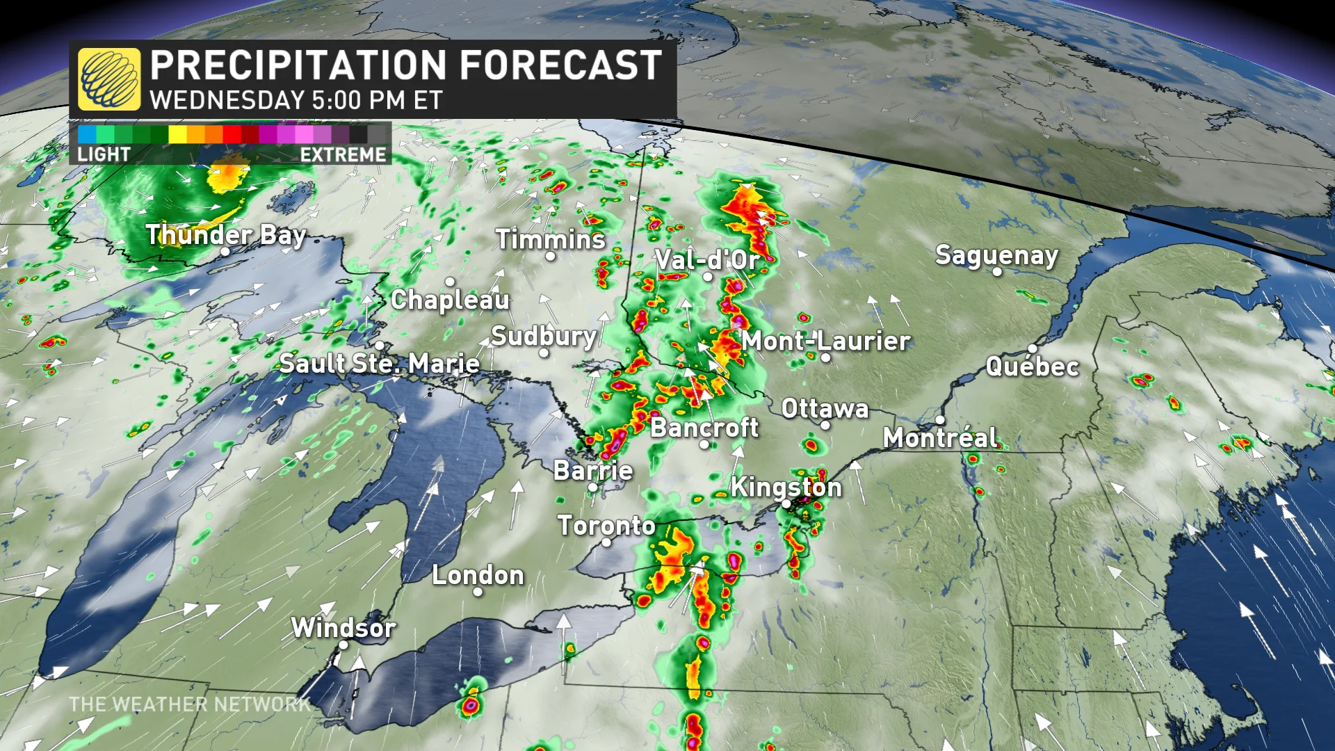 Ontario precipitation timing Wednesday evening_May 21