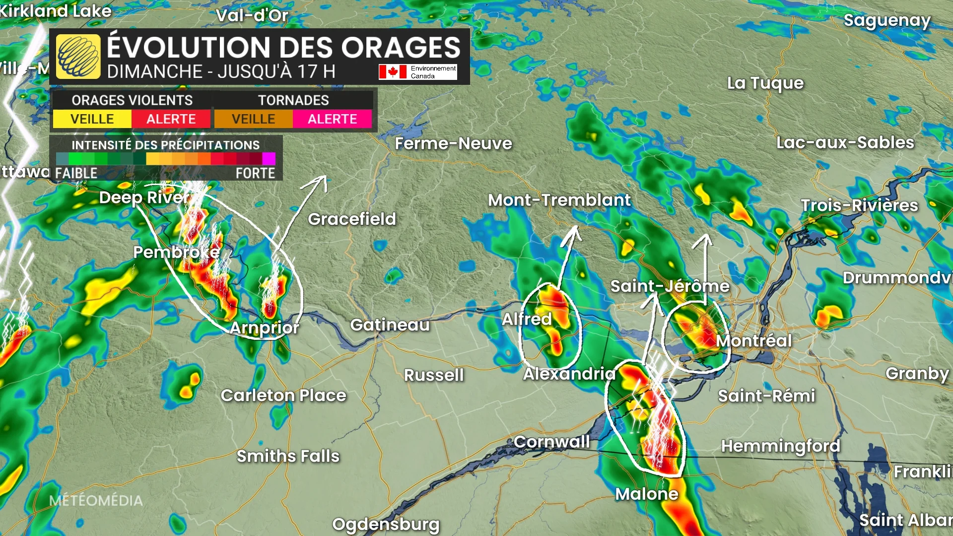 Orages violents